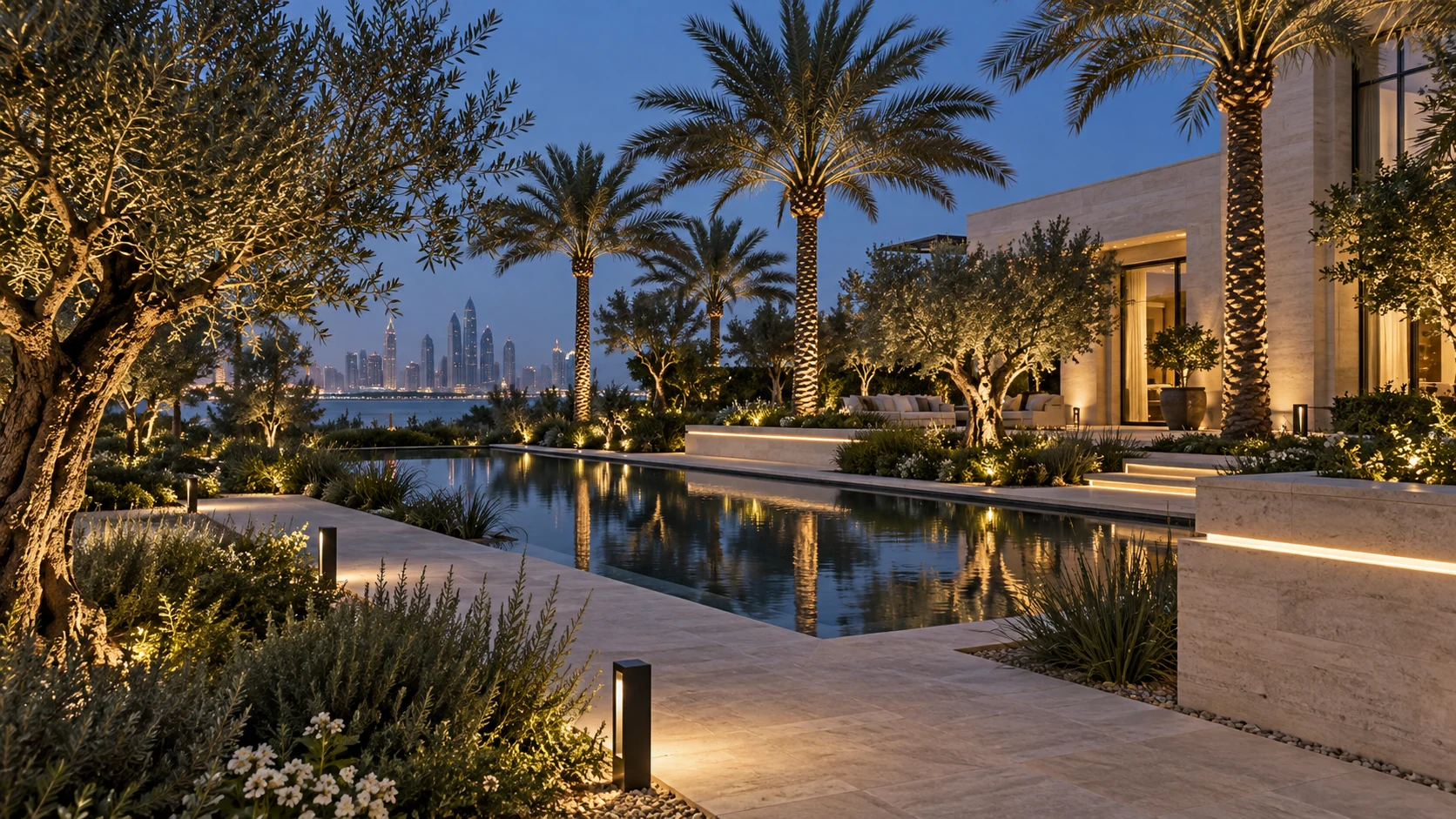 Subtle path and landscape lighting